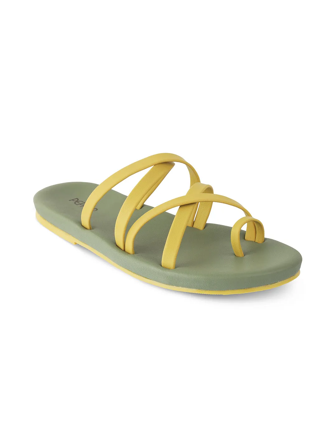 Criss Cross Strap Flat Slides