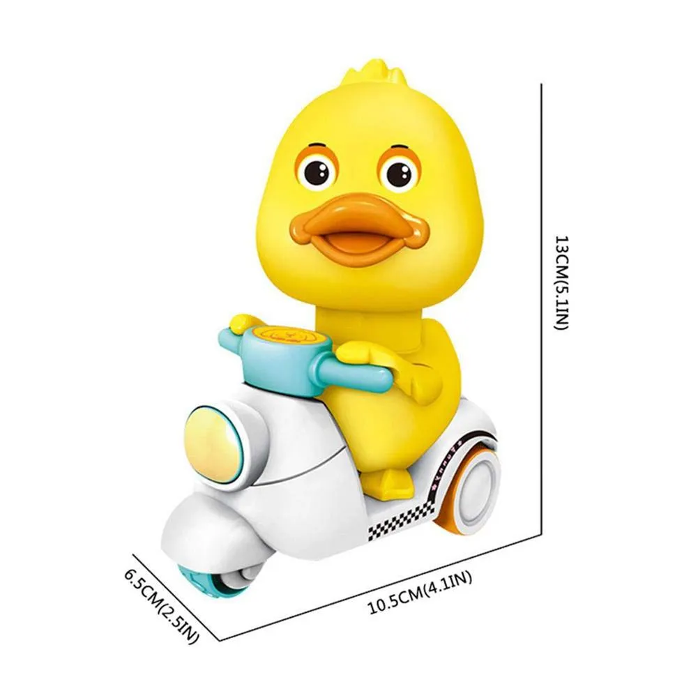 Cute Cartoon Pull Back Pressing Small Yellow Duck Motor Tricycle Toy for Kids Expression doll