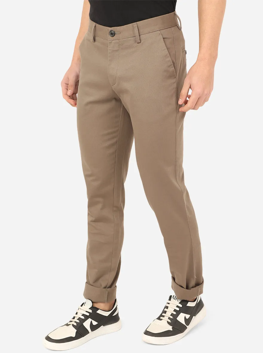 Dark Grey Solid Uno Fit Casual Trouser | JadeBlue