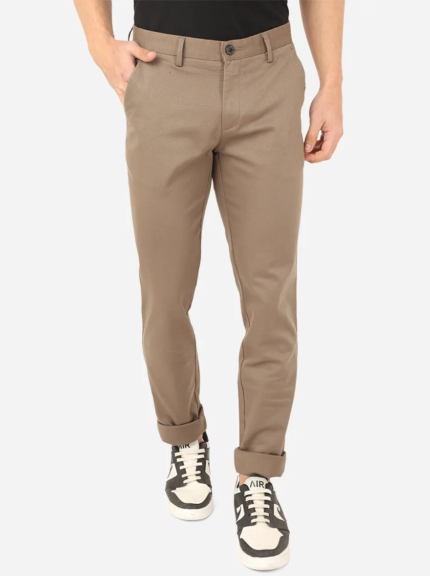 Dark Grey Solid Uno Fit Casual Trouser | JadeBlue