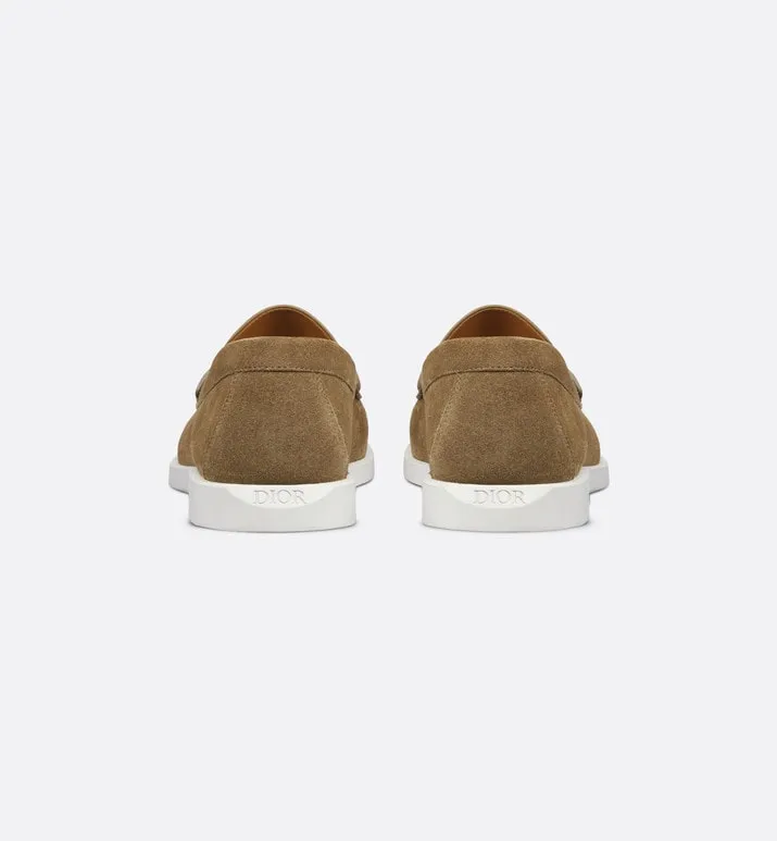 Dior Granville Loafer • Brown suede with brown and beige Dior Oblique jacquard