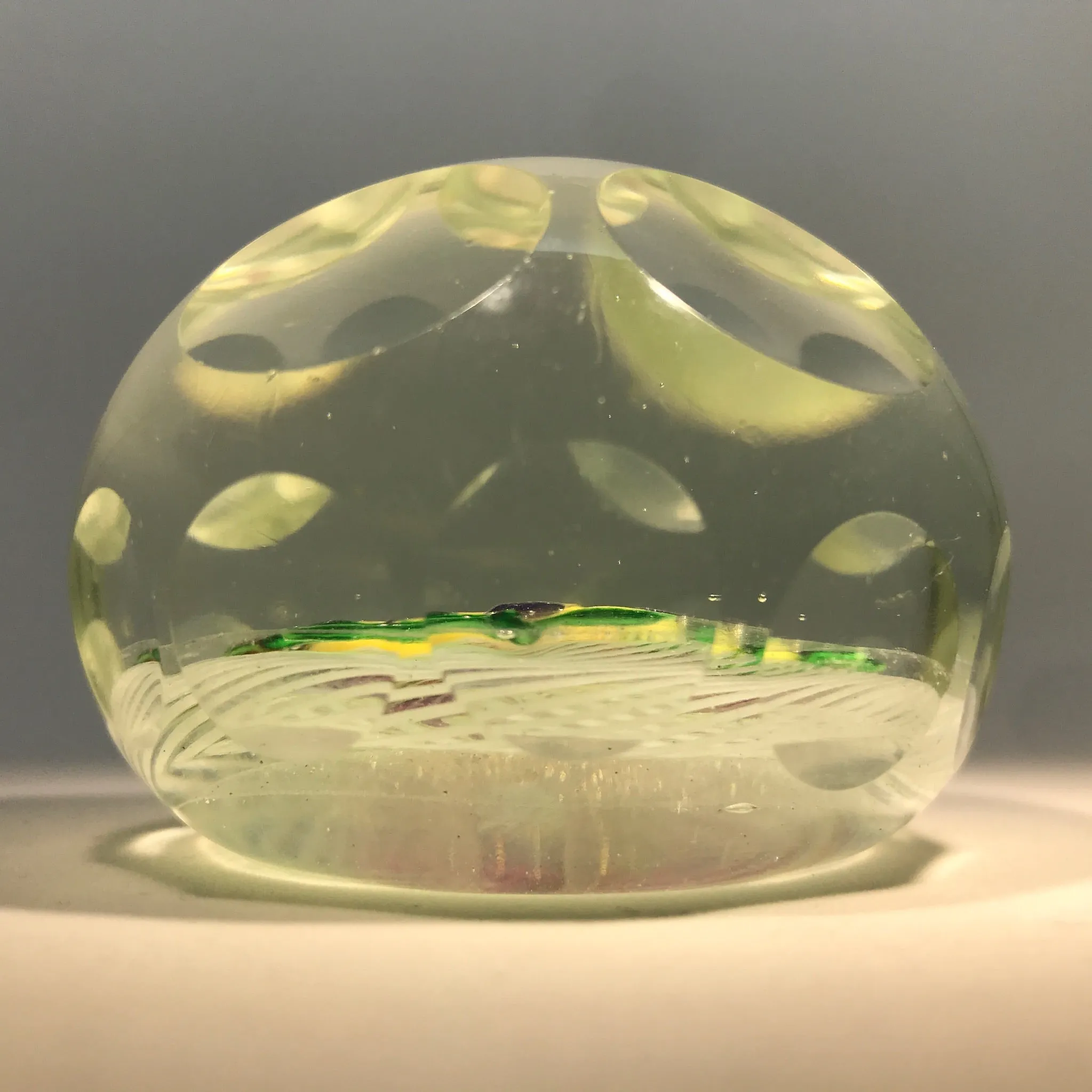 Early 20th Century Chinese Art Glass Paperweight Lampwork Pansy on Filigree Basket
