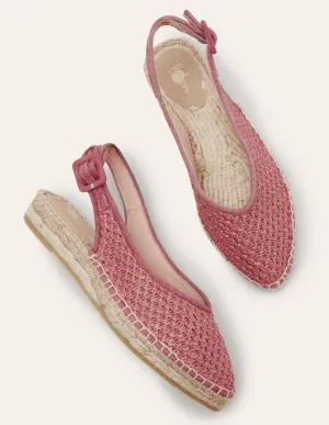 Espadrille-Riemchensandalen-Gewebt, Staubrot