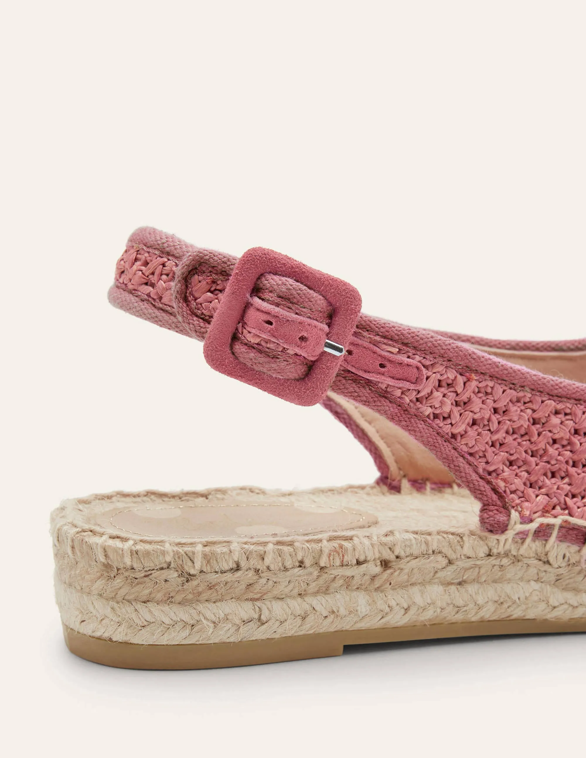 Espadrille-Riemchensandalen-Gewebt, Staubrot
