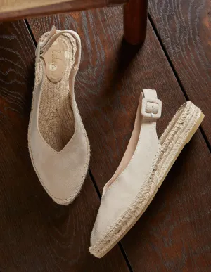Espadrille-Riemchensandalen-Hellbeige