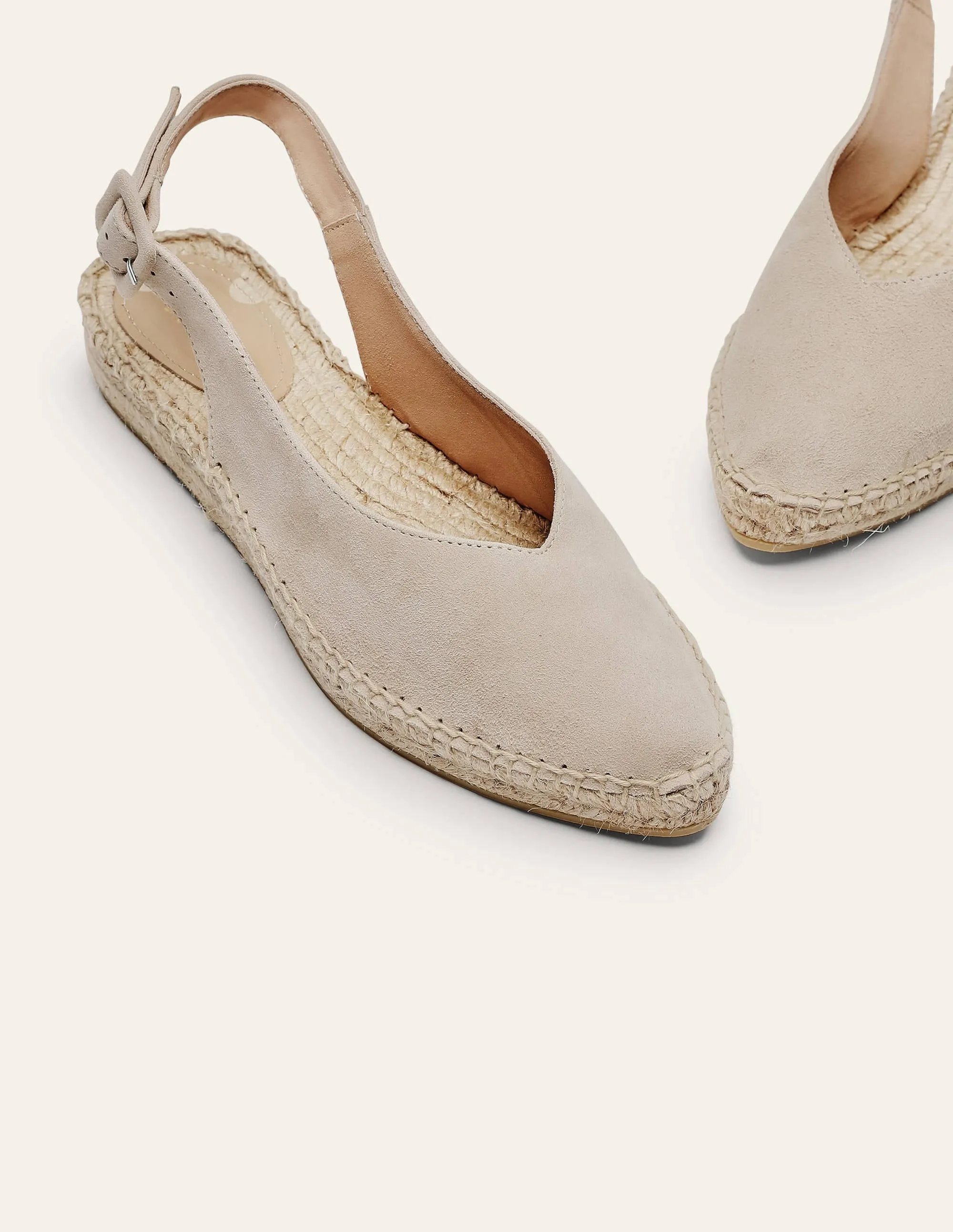 Espadrille-Riemchensandalen-Hellbeige