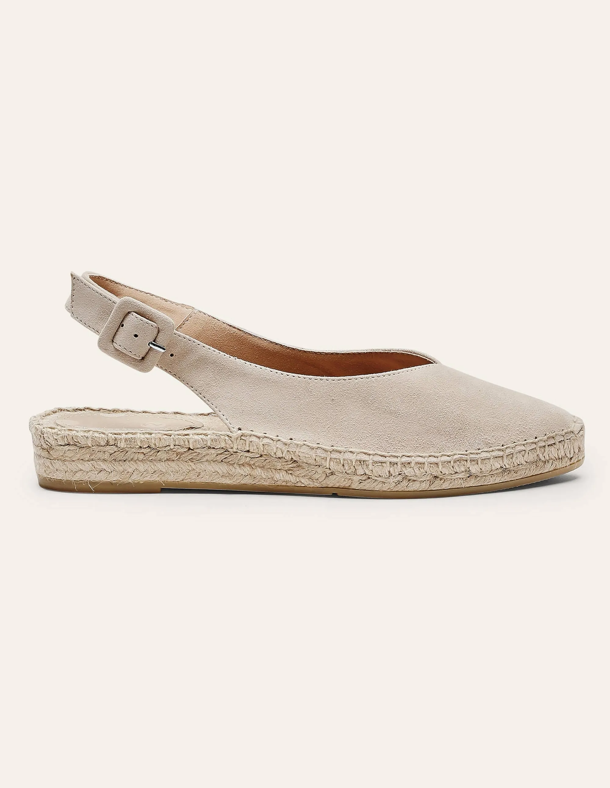 Espadrille-Riemchensandalen-Hellbeige