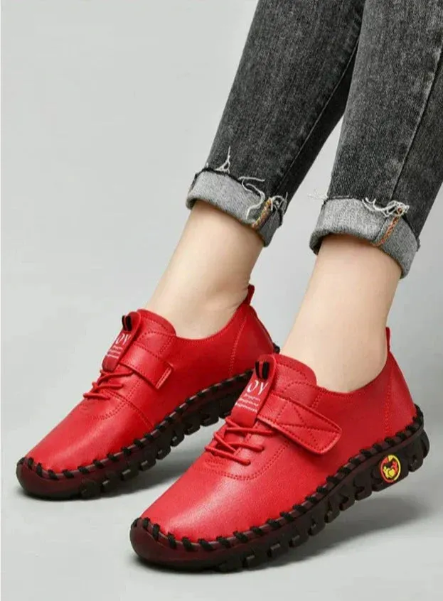Eva - Leren Flats van Microvezel - Stijlvol en Comfortabel