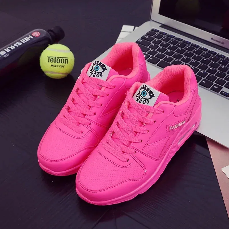 Fashion Air Wedge Platform Sneakers Women Korean Lace-up Casual Sports Shoes for Women's Size 34-44 Non Slip Travel Flats