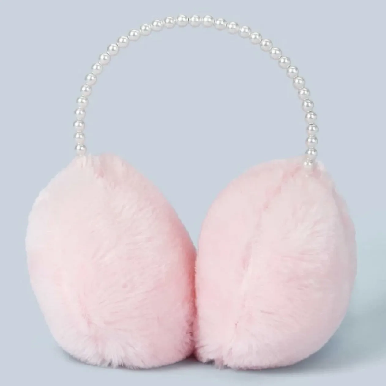 Faux Pearl Beaded Fluffy Earmuffs