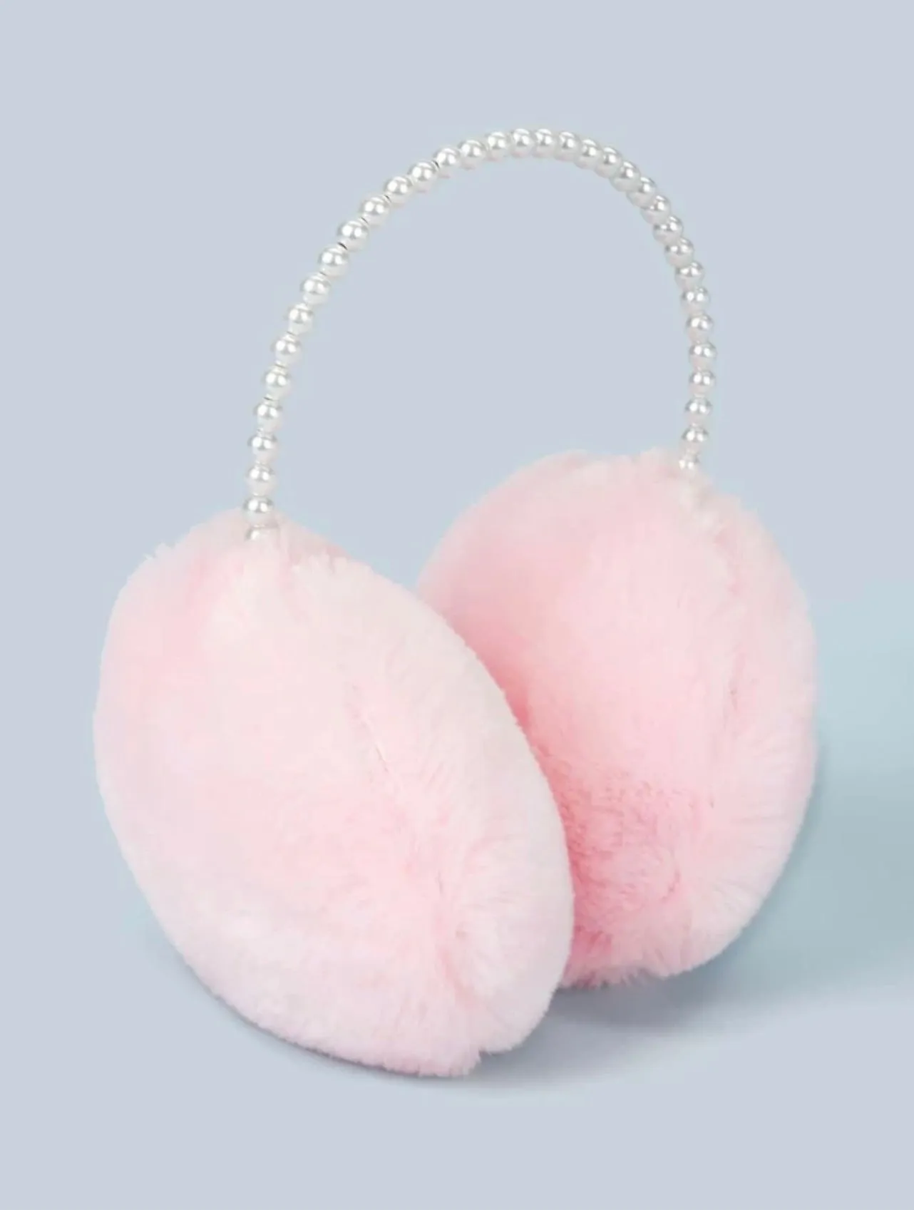 Faux Pearl Beaded Fluffy Earmuffs