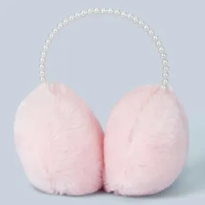 Faux Pearl Beaded Fluffy Earmuffs