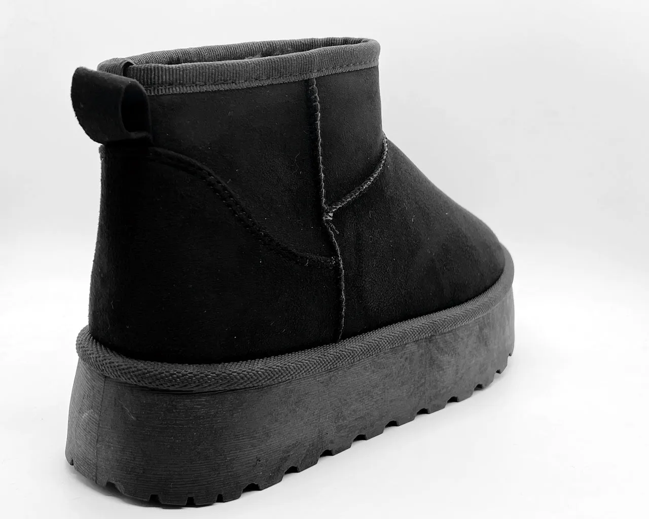 Faux Suede Fur Lining Platform Ankle Boots