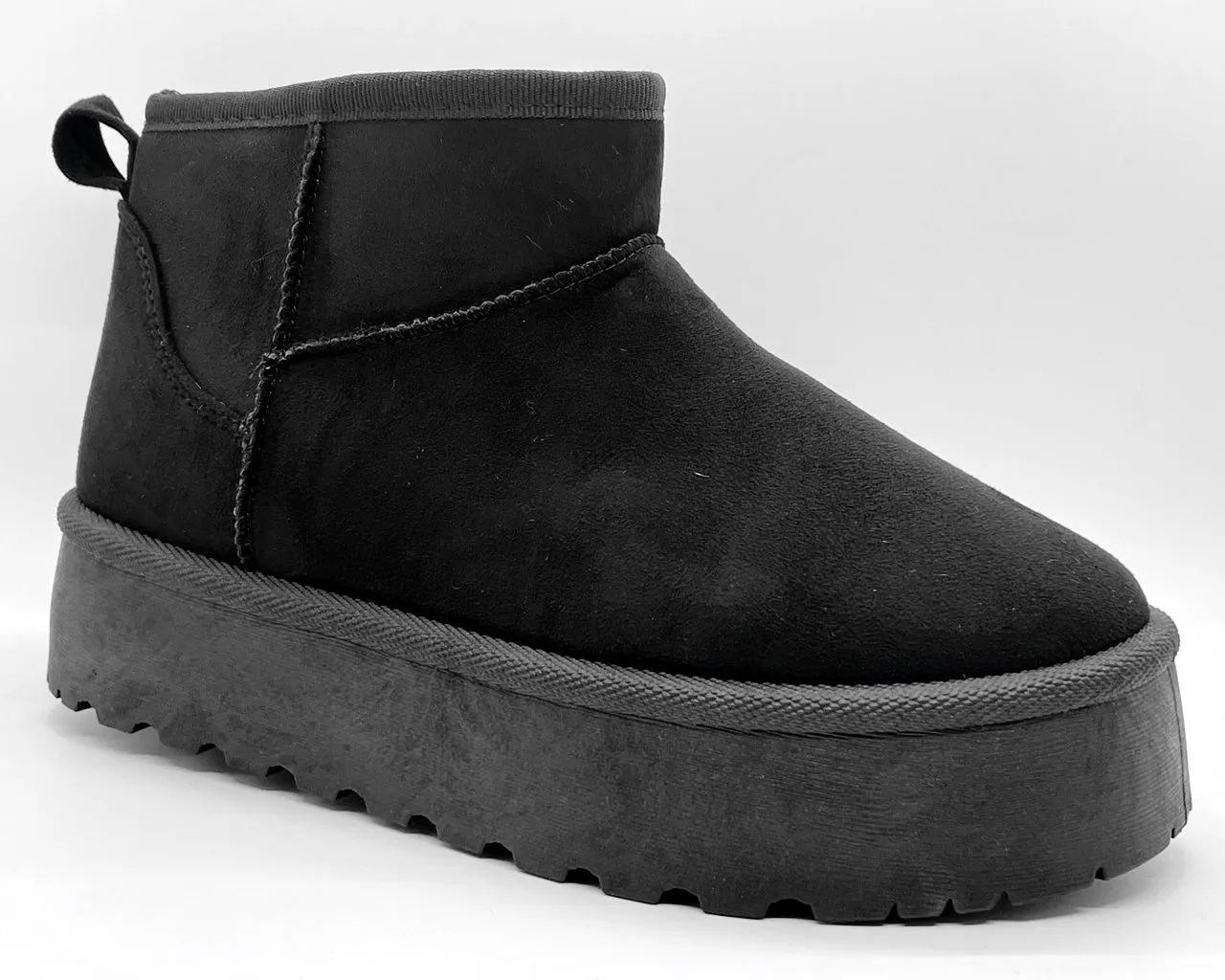 Faux Suede Fur Lining Platform Ankle Boots