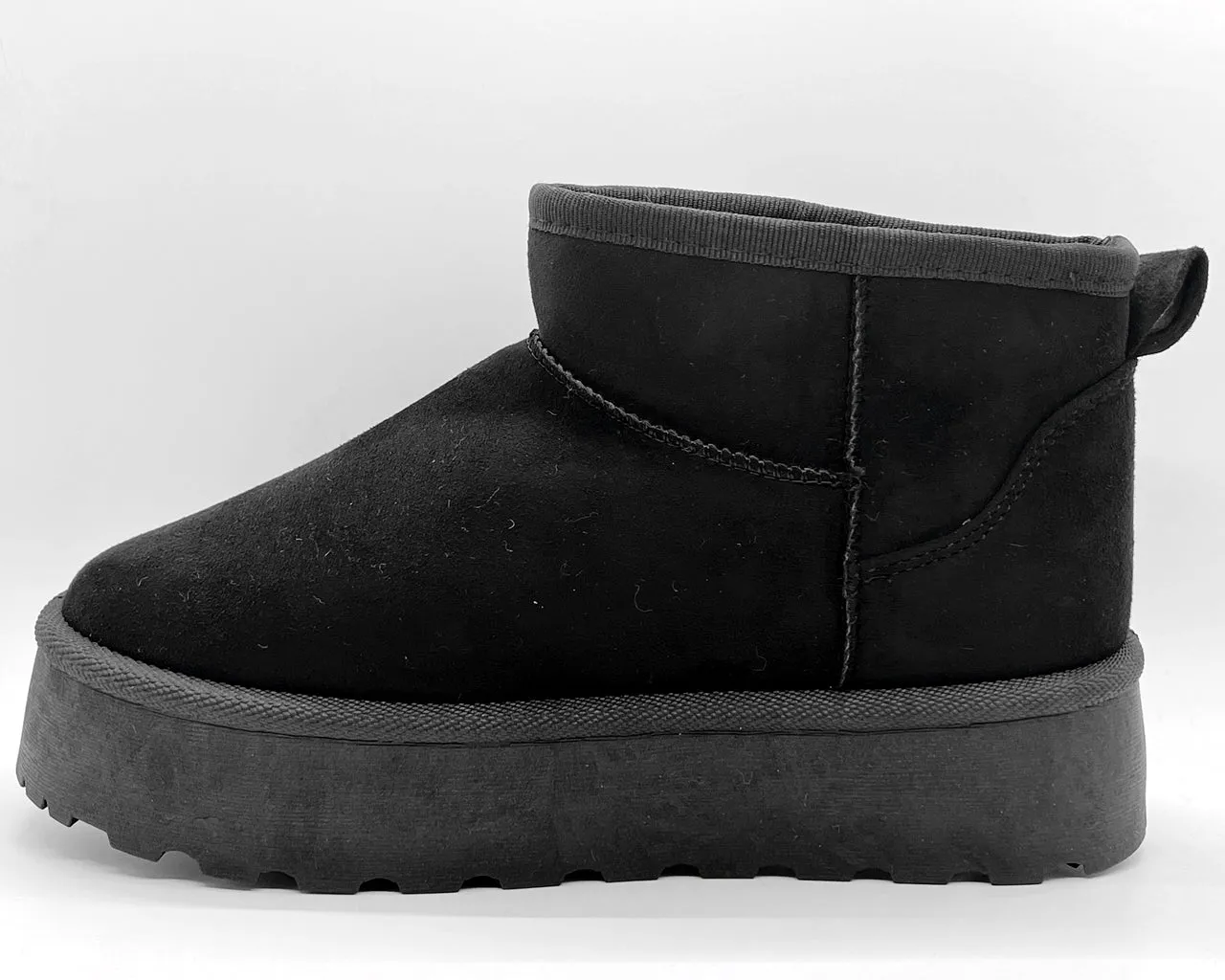 Faux Suede Fur Lining Platform Ankle Boots