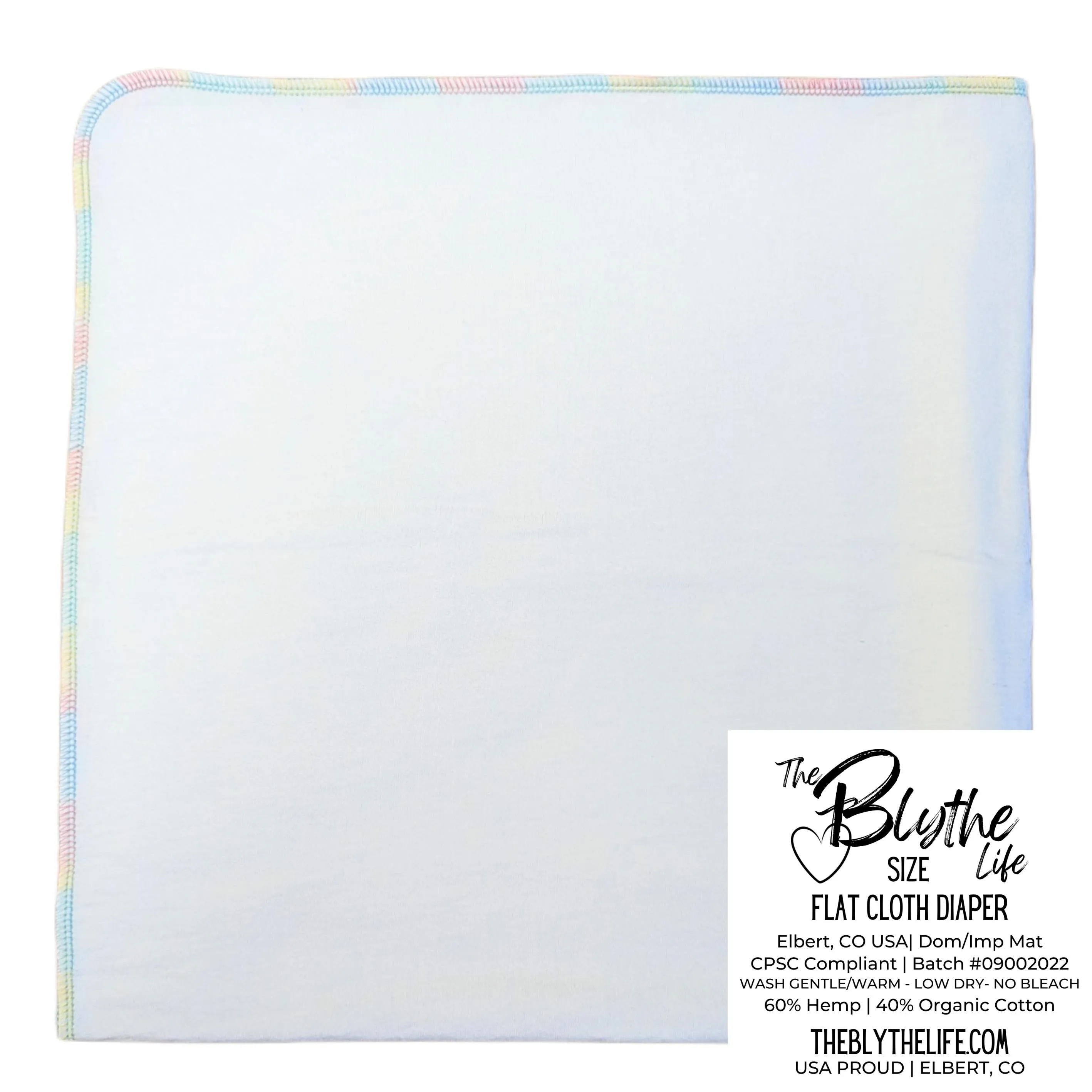 Flat Cloth Diaper | Natural/White