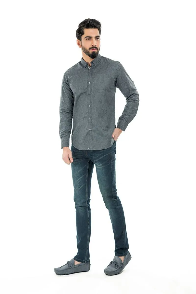 Grey Casual Shirt FS Regular Fit