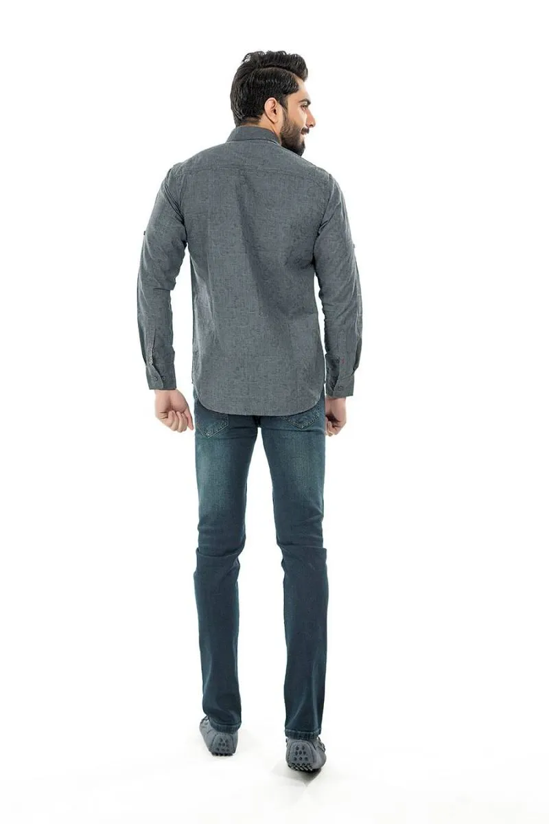 Grey Casual Shirt FS Regular Fit