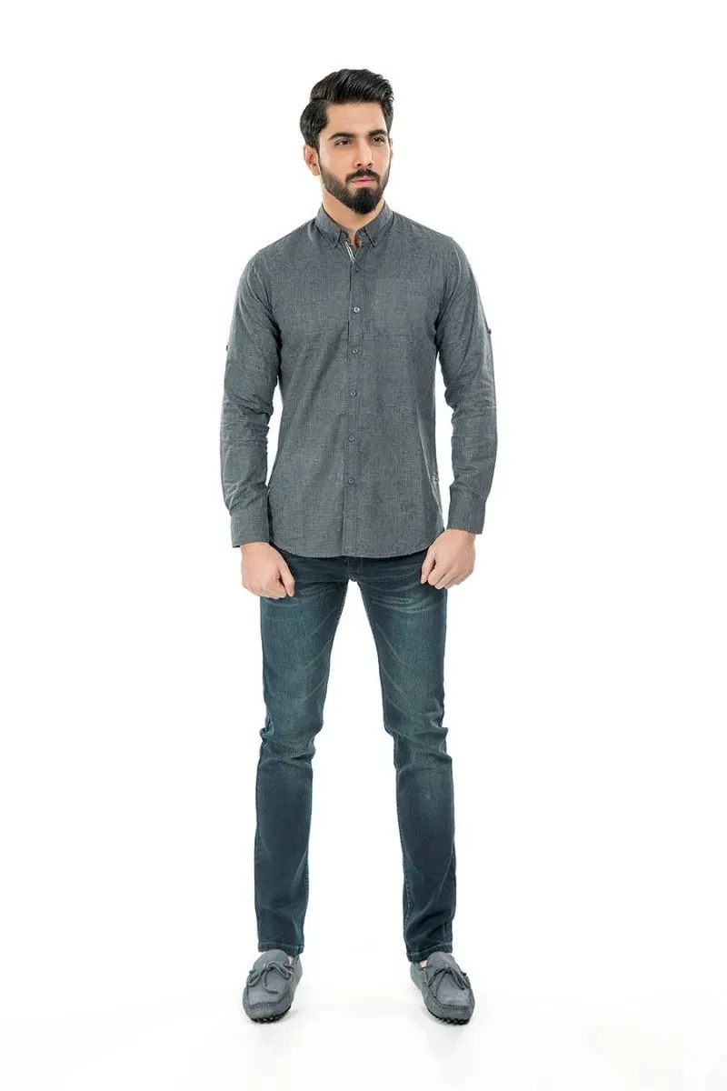 Grey Casual Shirt FS Regular Fit