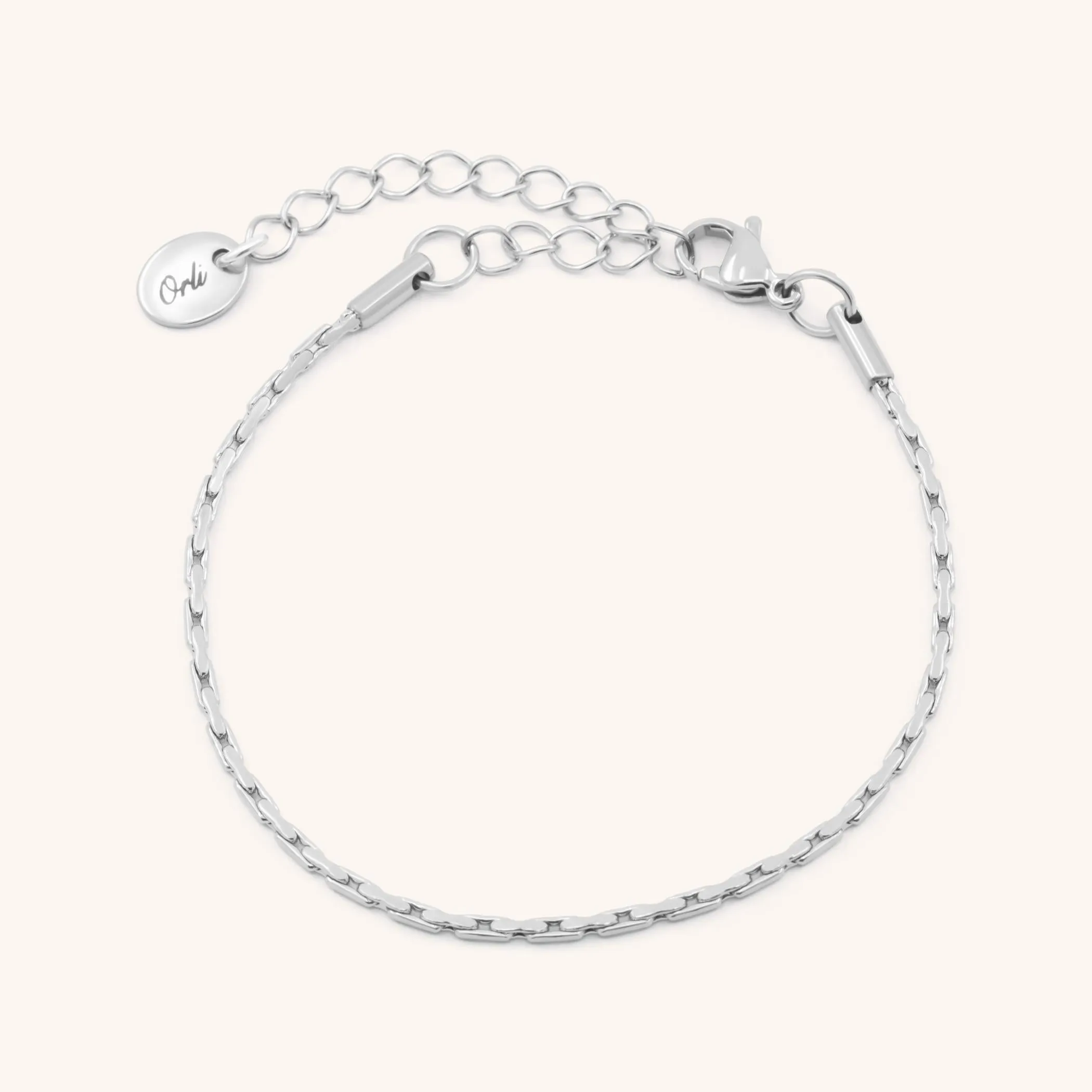 Iris Square Boston Chain Bracelet, Silver