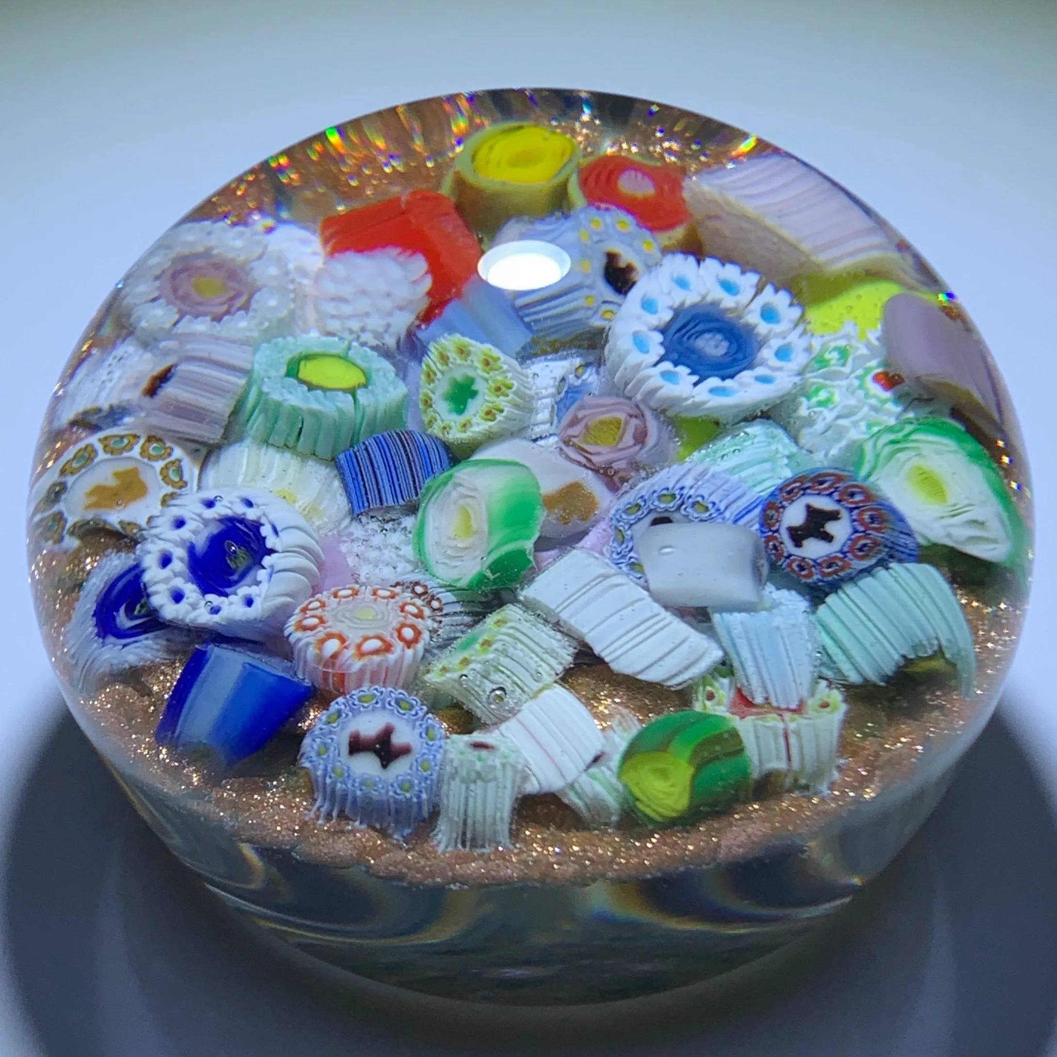 James Hart Complex Millefiori Scramble with Silhouette Canes on Aventurine