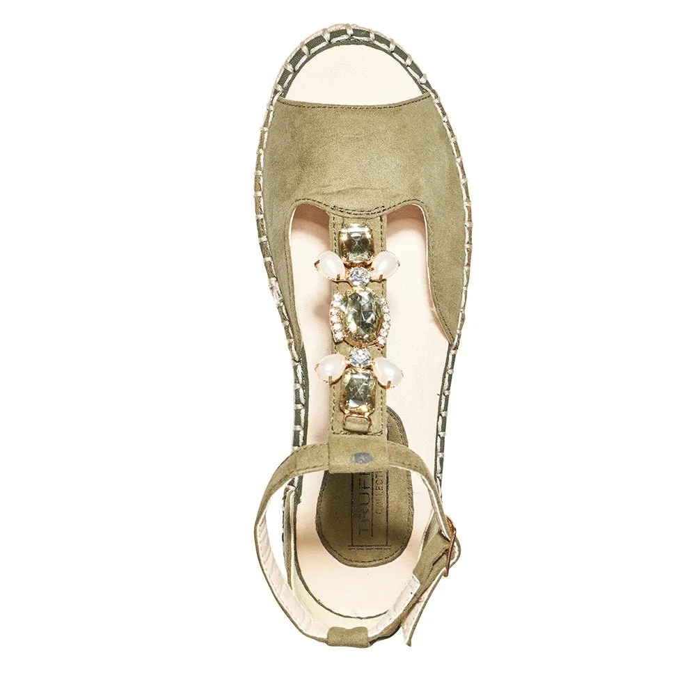 Jewelled flat sandal