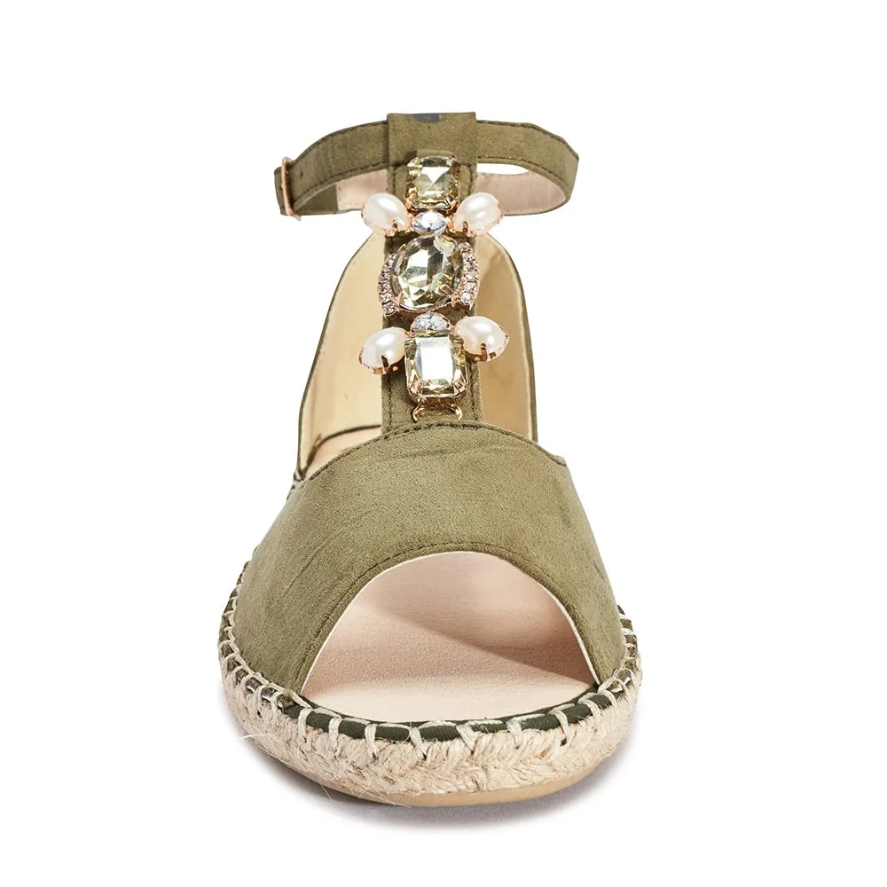 Jewelled flat sandal