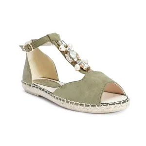 Jewelled flat sandal