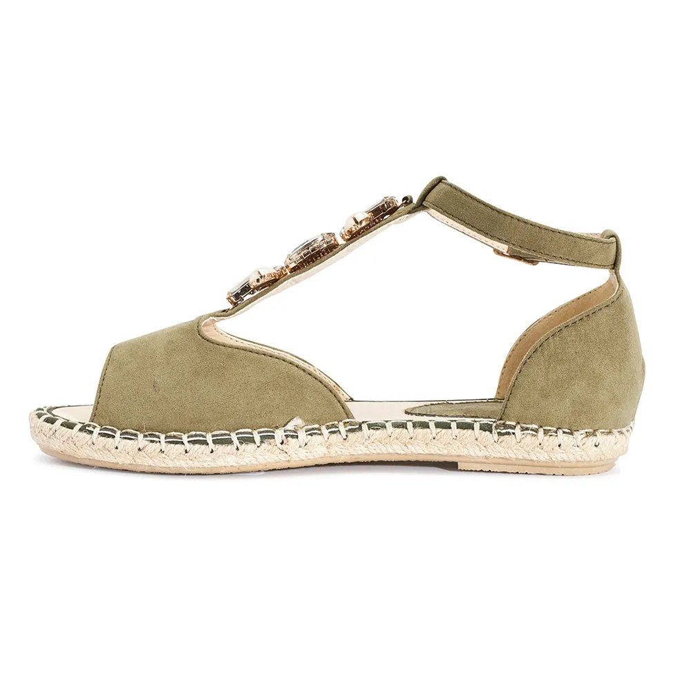 Jewelled flat sandal