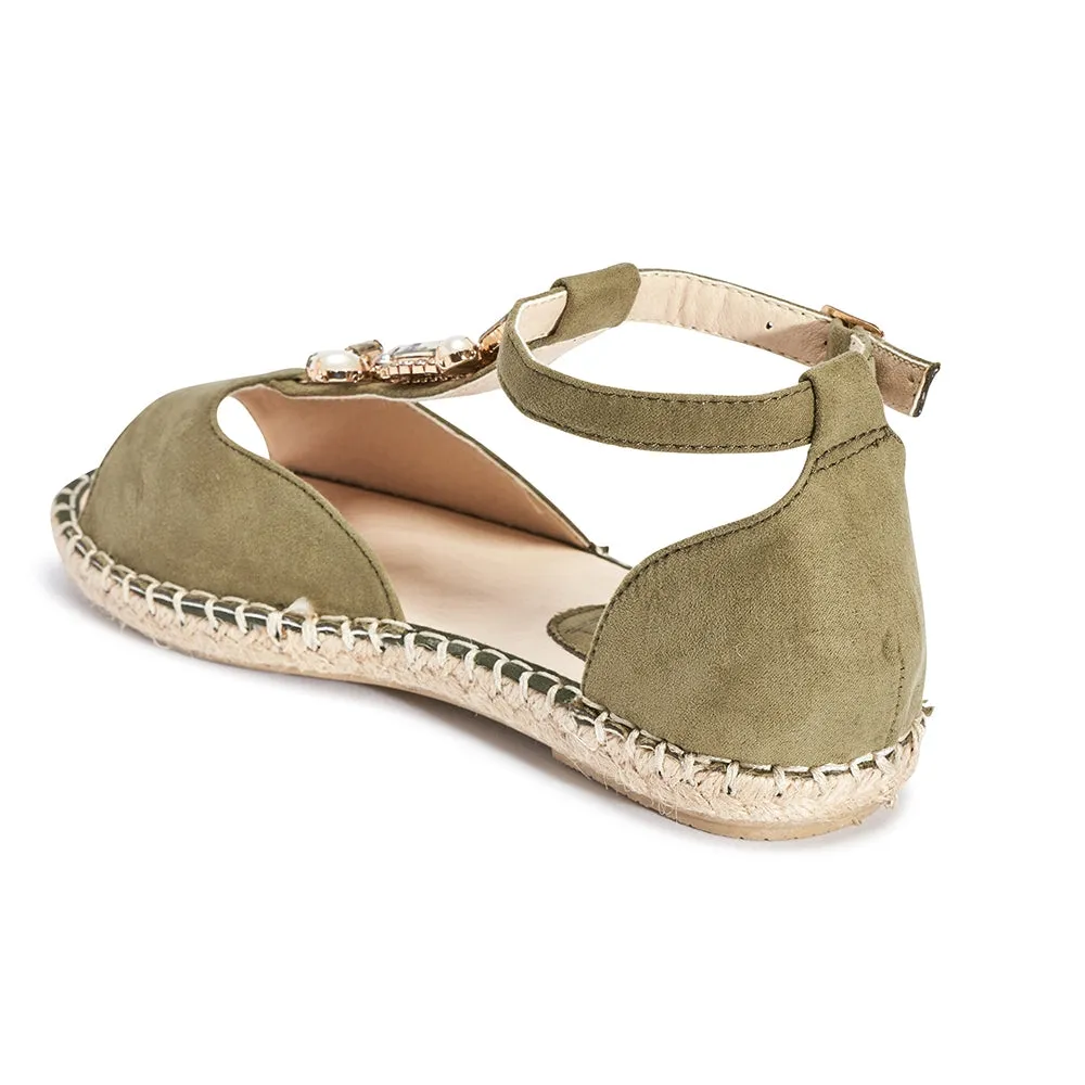 Jewelled flat sandal