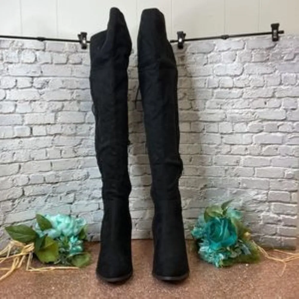 JOURNEE Spritz-S Black Faux Suede Boots 8.5M-WC