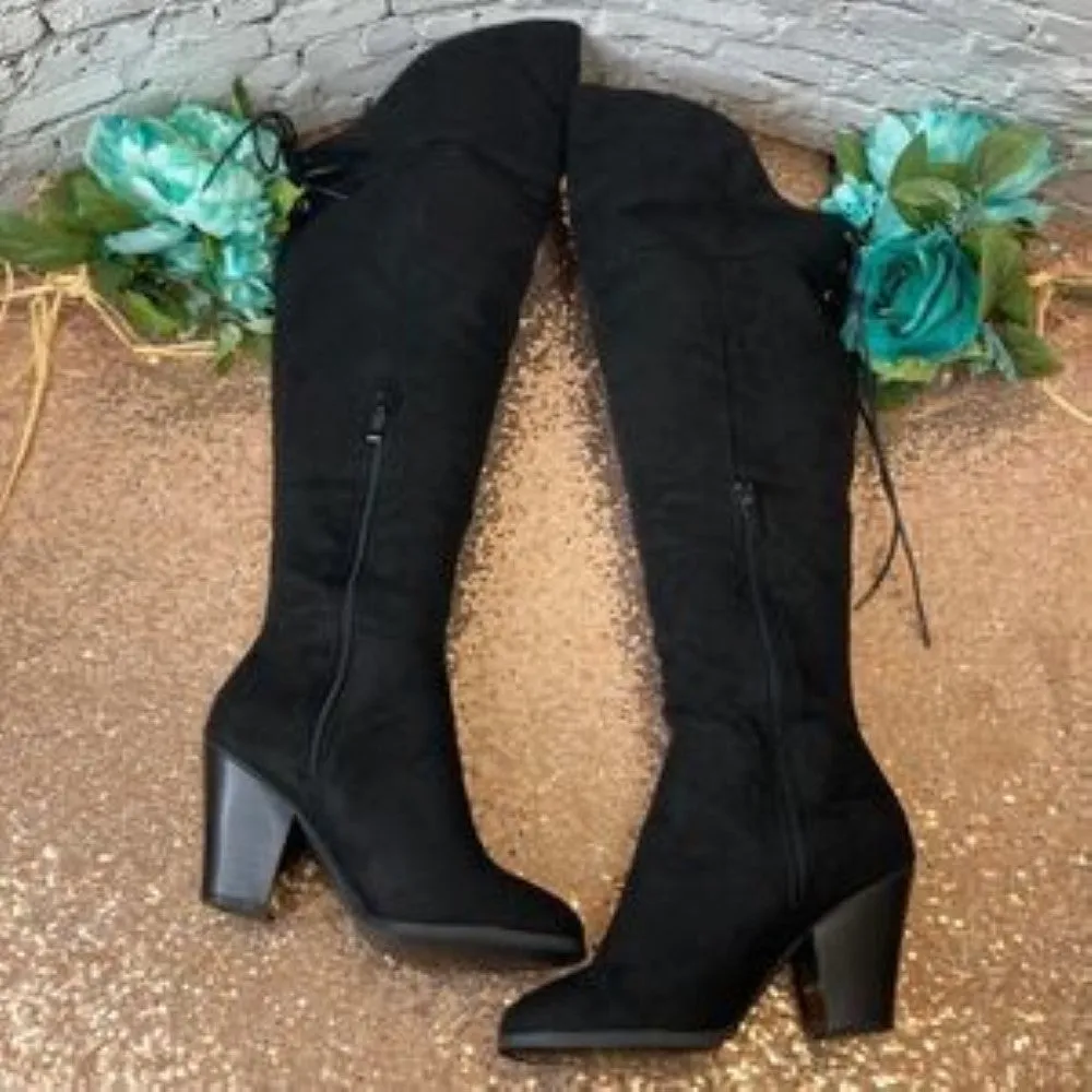 JOURNEE Spritz-S Black Faux Suede Boots 8.5M-WC