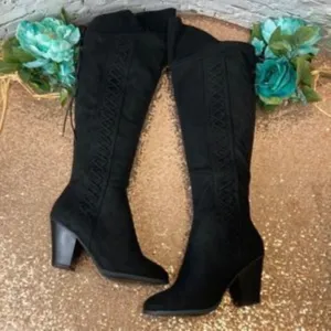 JOURNEE Spritz-S Black Faux Suede Boots 8.5M-WC