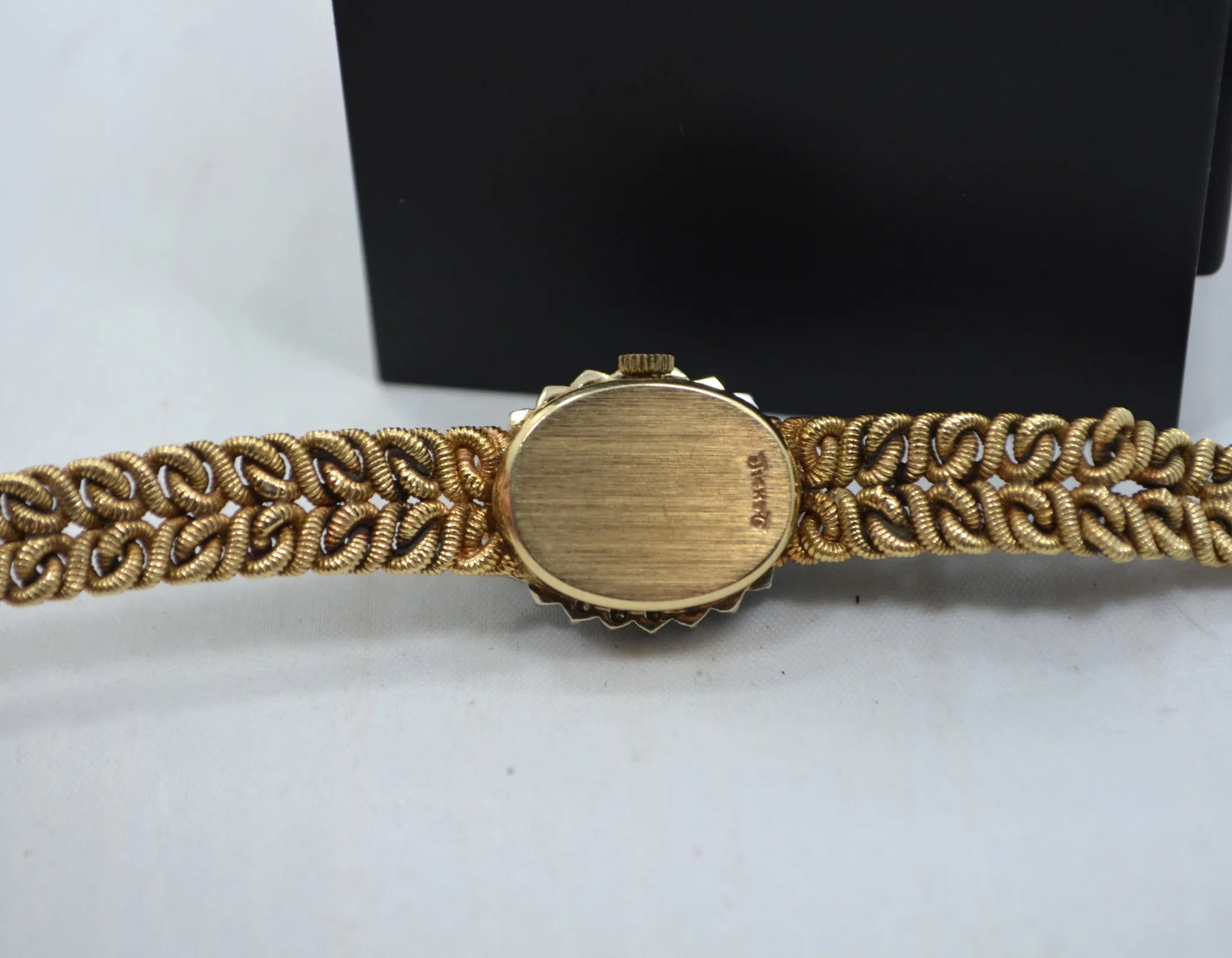 Jules Jurgensen 14K Yellow Gold Solid Ladies Quartz Diamond Wristwatch