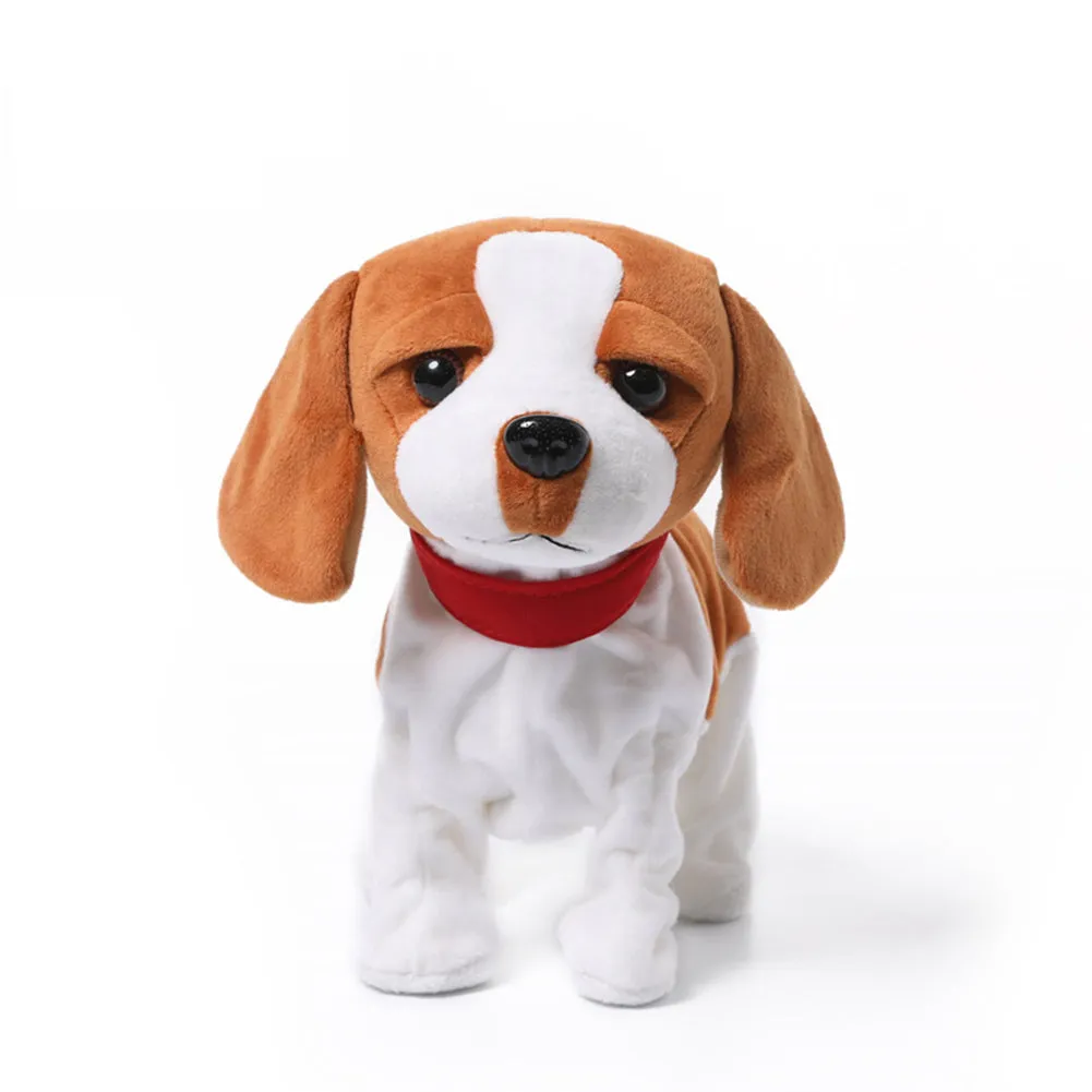 Kids Electric Walking Dog Cute Plush Puppy with Music Barking Function Recognition Educational Toy peking dog