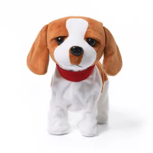 Kids Electric Walking Dog Cute Plush Puppy with Music Barking Function Recognition Educational Toy peking dog
