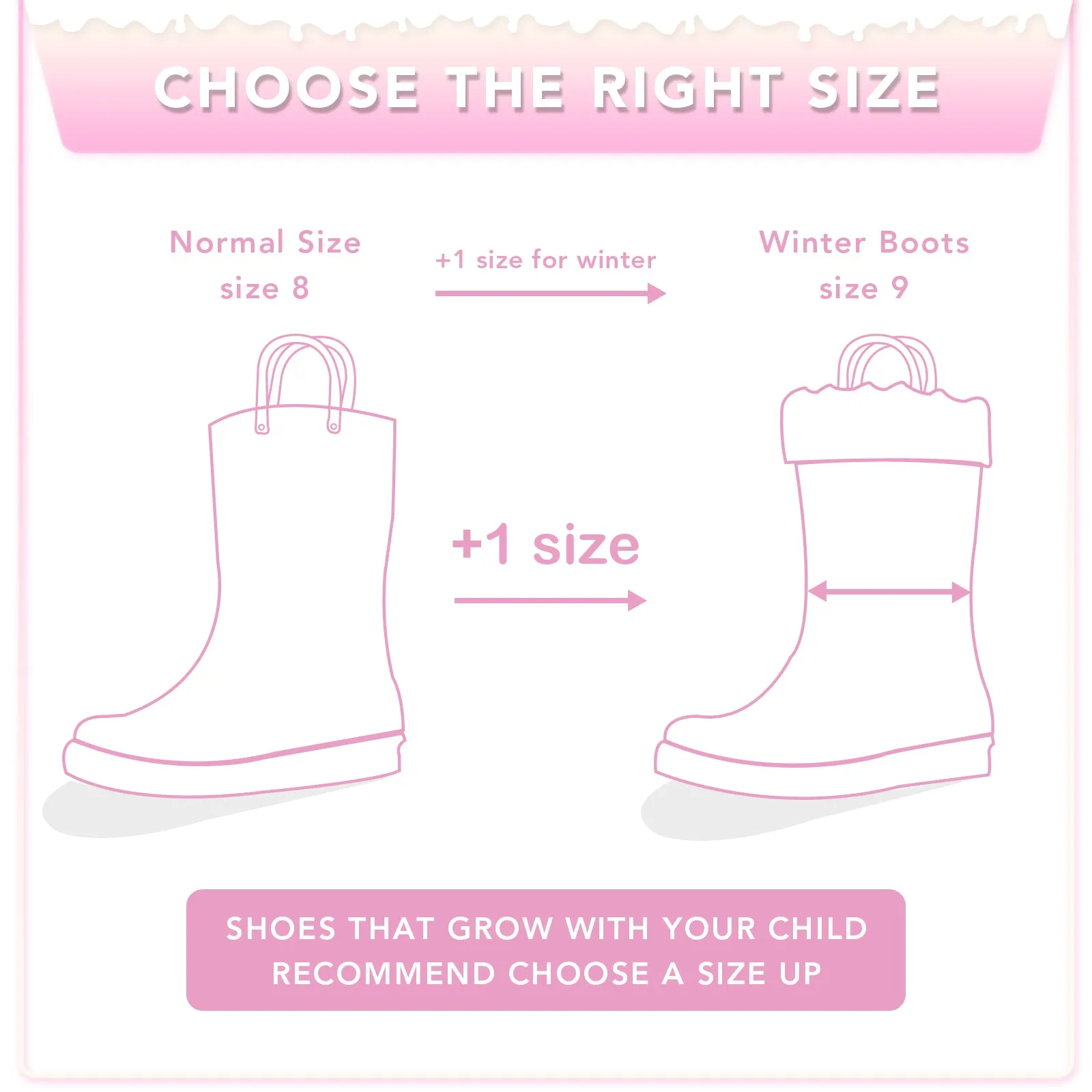 Light Up Pink Warm Kids Rain Boots