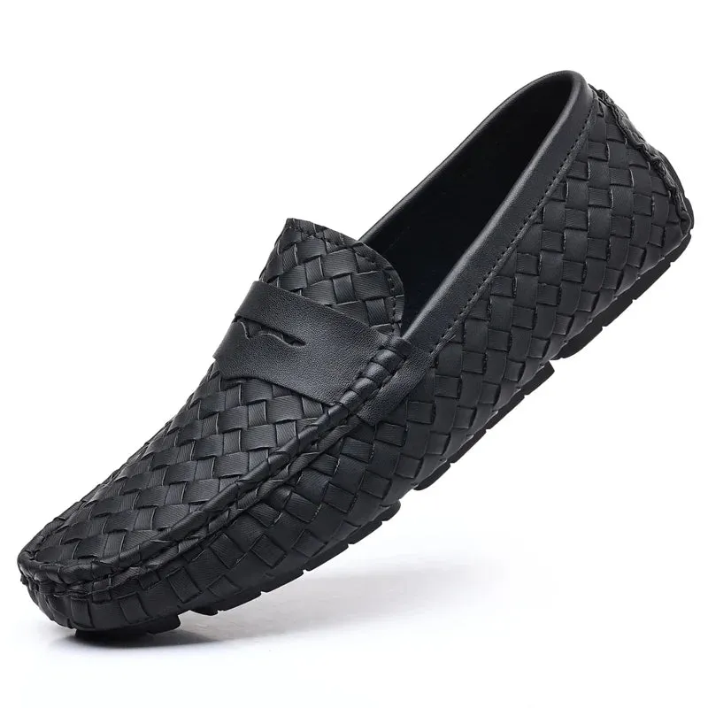 Loafers Men Handmade Moccasins Men Flats Casual Leather Shoes Comfy Loafers Shoes