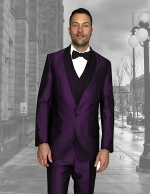 LOOK III PURPLE 3 PC MODERN FIT TUXEDO