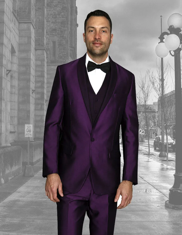 LOOK III PURPLE 3 PC MODERN FIT TUXEDO