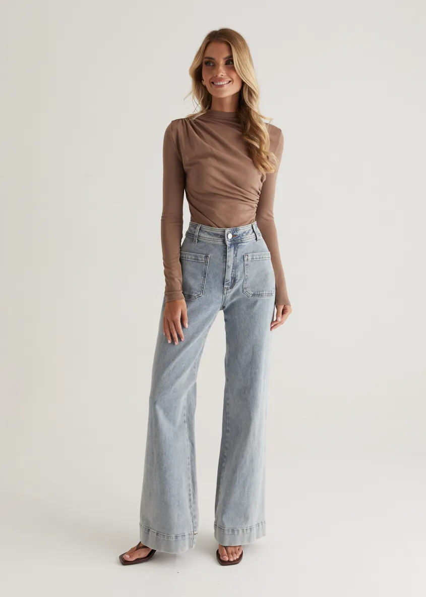 Lynley Top - Mushroom