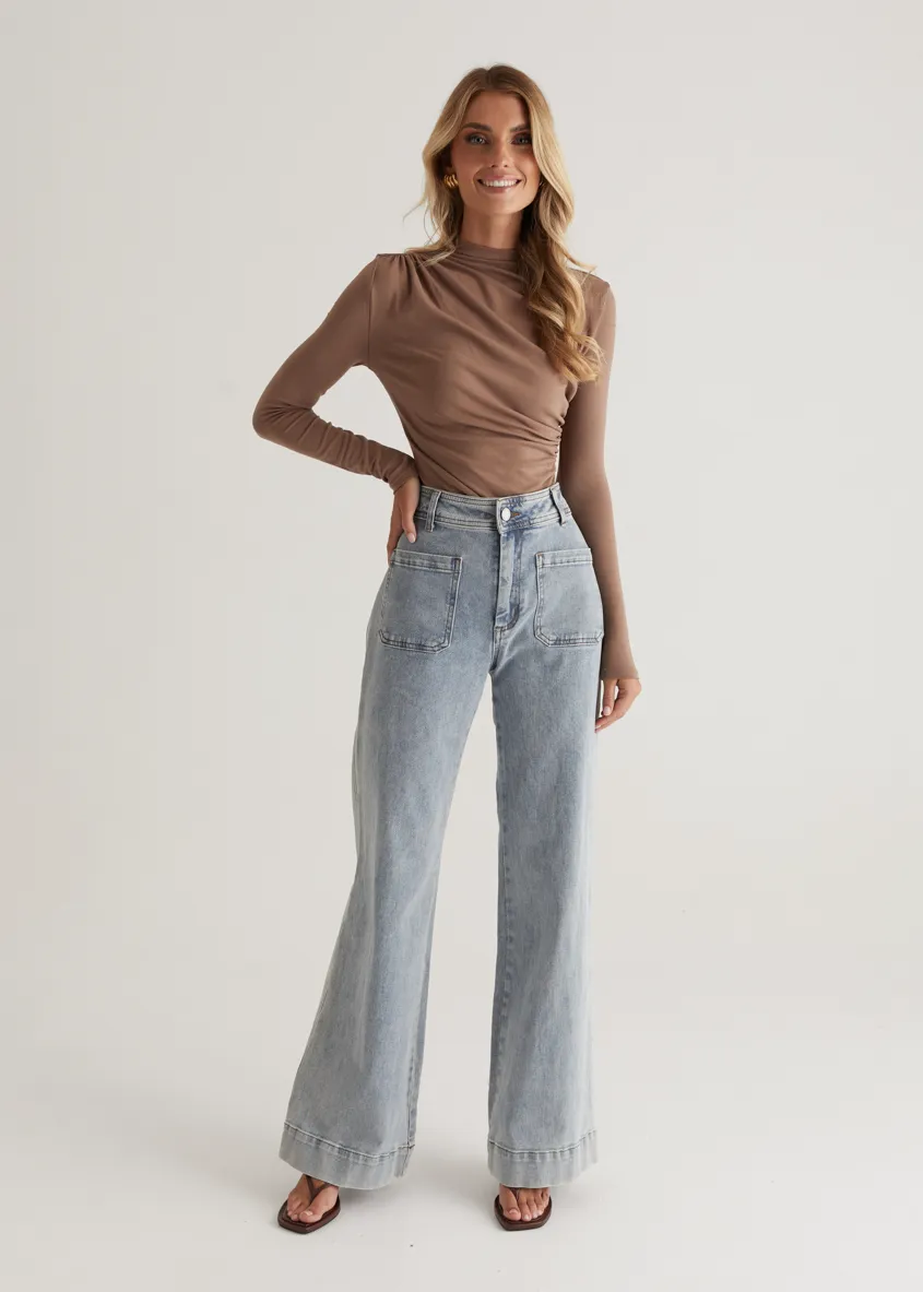 Lynley Top - Mushroom