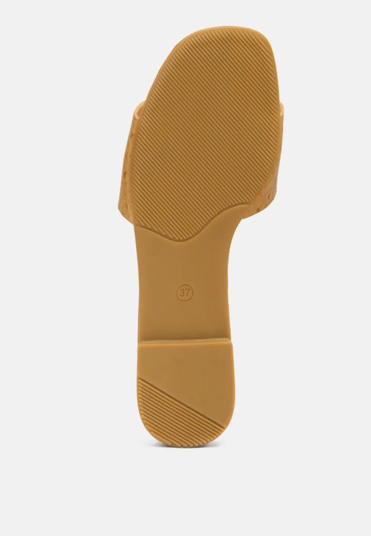 Madeleine Metal Rings Flat Slides By Ruw
