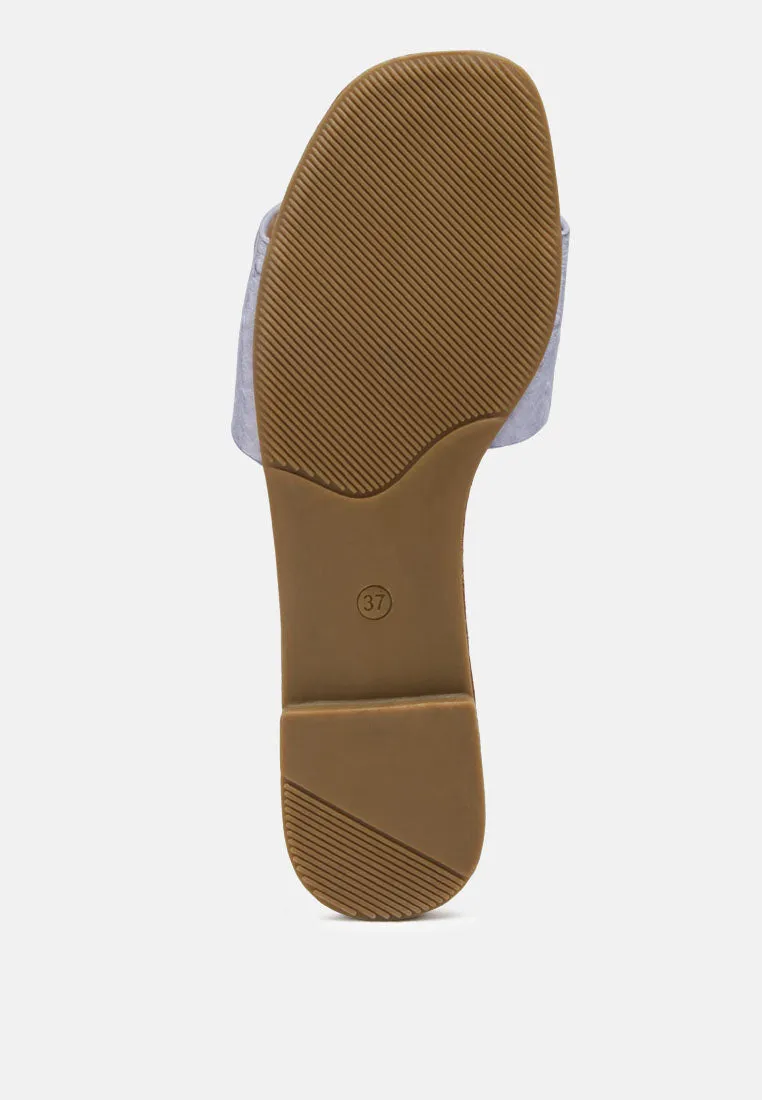 Madeleine Metal Rings Flat Slides By Ruw