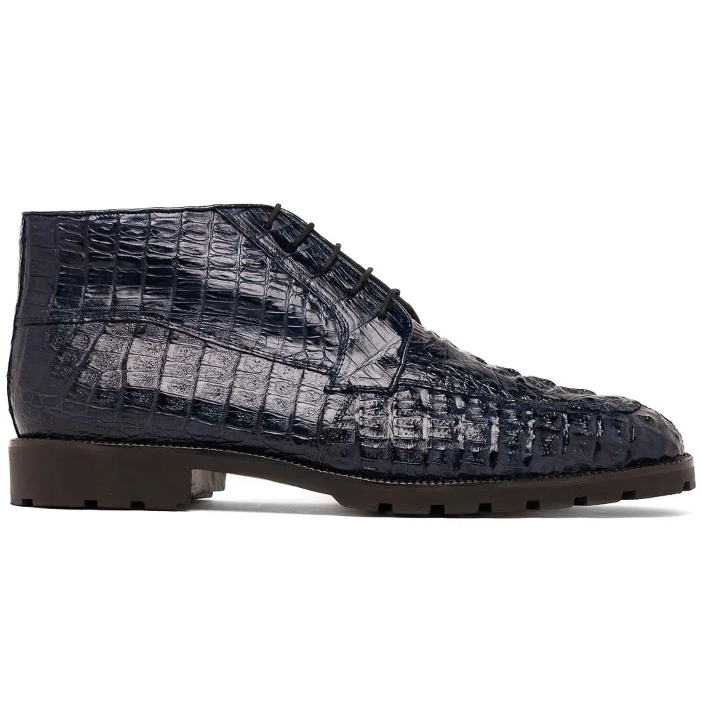 Marco Di Milano Martinelli in Navy Caiman Crocodile Chukka Boots
