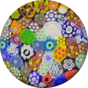 Matt Fimiano 2019 Concentric Complex Millefiori Gradient Rainbow on Blue