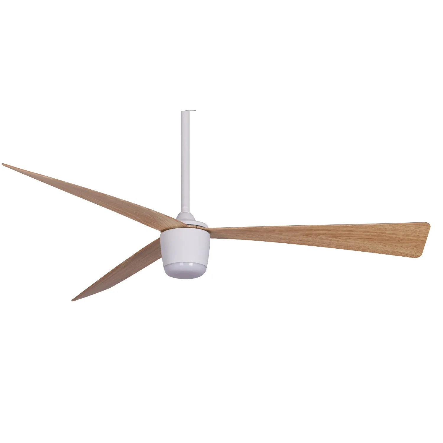 Matte White Dark Wood Blades Star 7 Ceiling Fan 52" With Led light and Remote