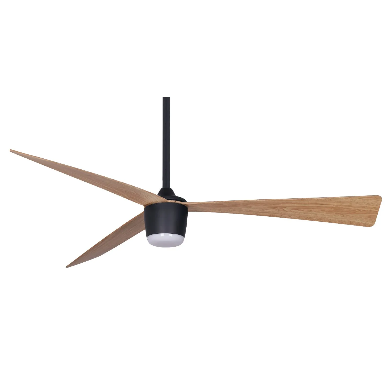 Matte White Dark Wood Blades Star 7 Ceiling Fan 52" With Led light and Remote