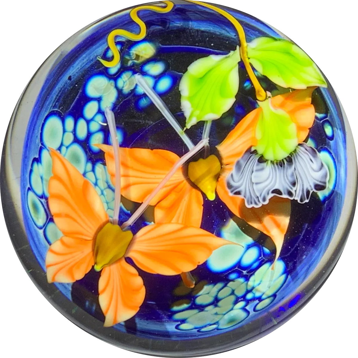 Mayauel Ward 2012 Compound Torchwork Orange Butterflies and Flowers