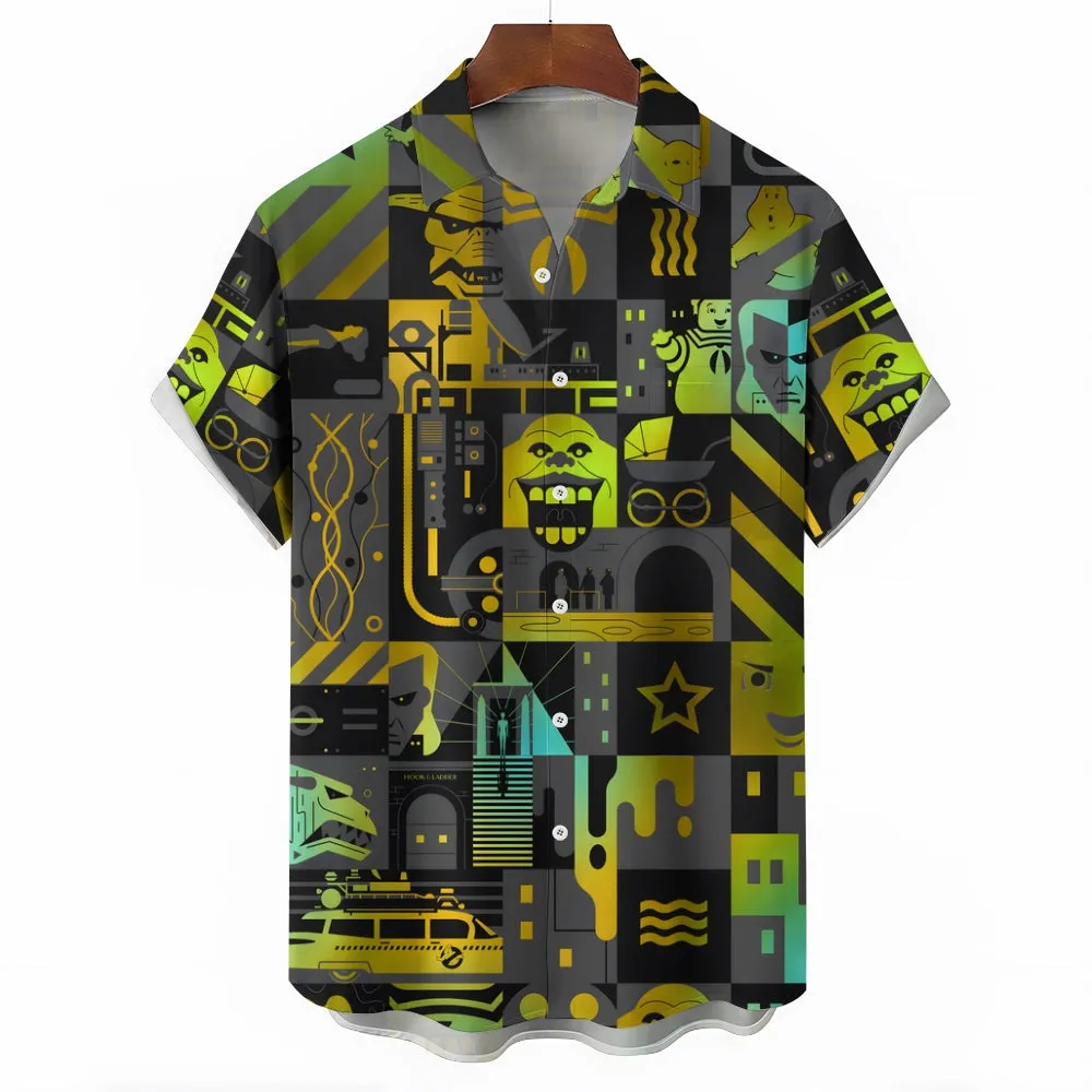 Men's Cartoon Casual Short Sleeve Shirt 2405001493